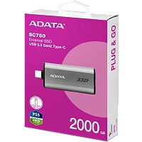 Внешний накопитель SSD 2Tb ADATA SC750 Grey (SC750-2000G-CCBK)