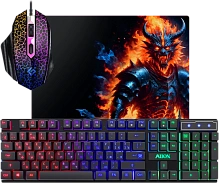 Клавиатура + мышь + коврик Defender Alion Black