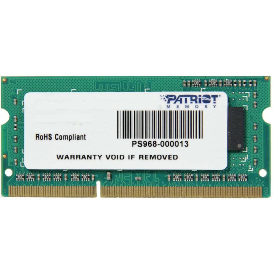 Оперативная память 4Gb DDR-III 1333MHz Patriot SO-DIMM (PSD34G1333L2S)